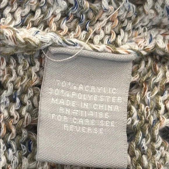 Heart N Crush Medium Women's Off-Shoulder Knit Sweater Green Gray - Picture 10 of 11